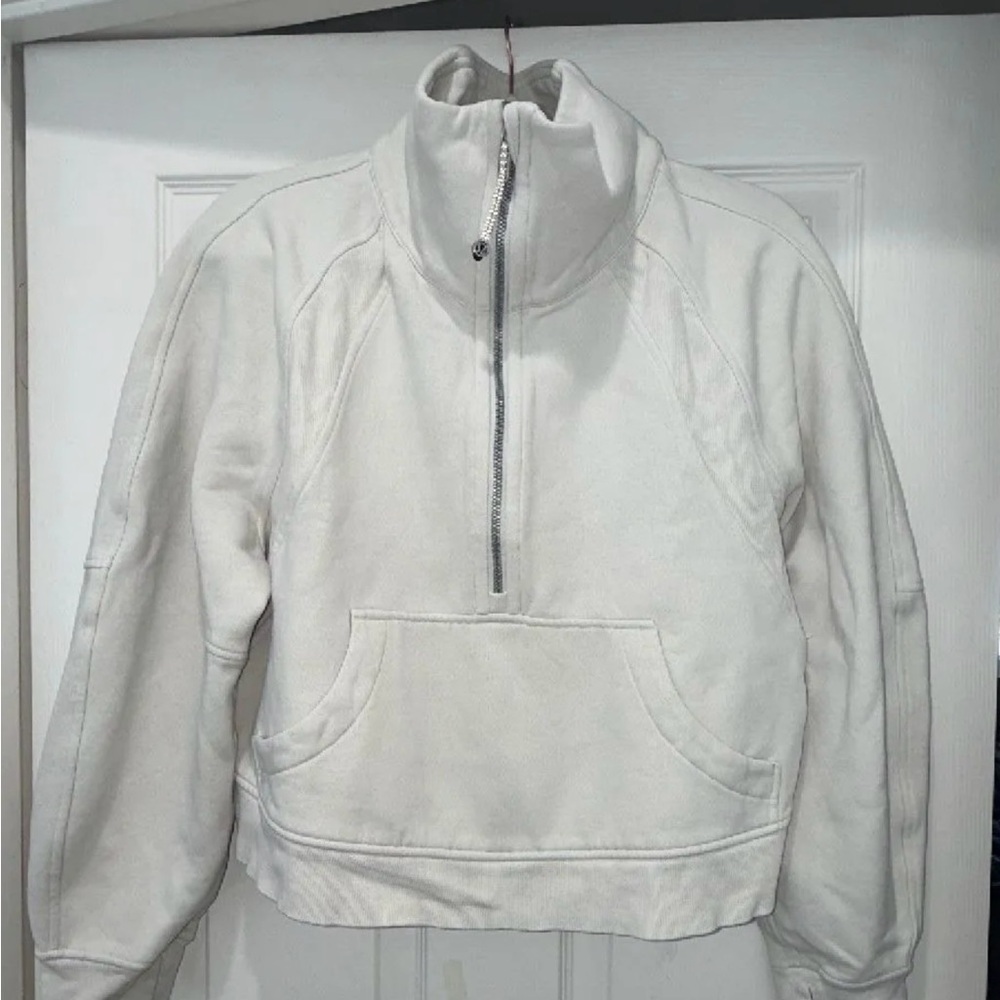 Lululemon Bone Color Half-Zip Scuba Pullover